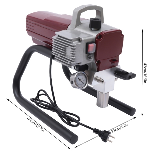 1800W 220V airless verfspuit met instelbare spuitdruk en slang voor muur, plafond, hout